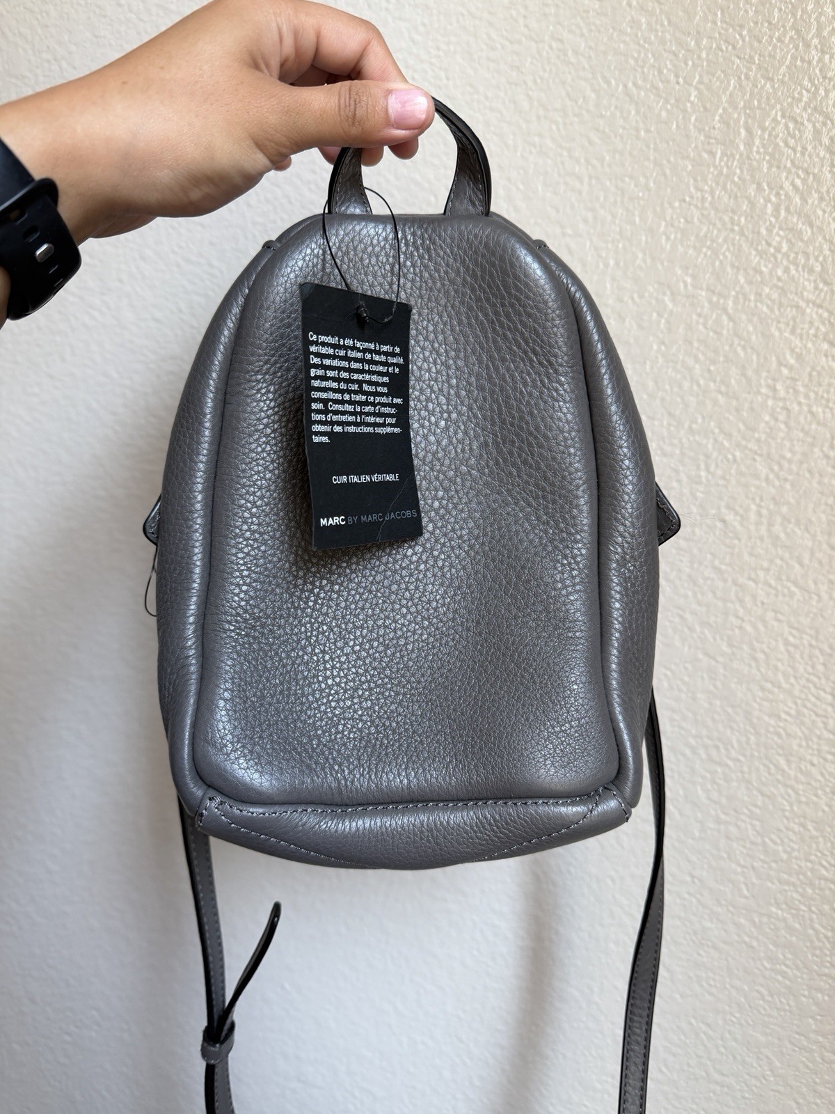 Marc by Marc Jacobs Gray Mini Backpack Zip Top Handle Adjustable Strap Pockets — image 3