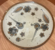 Ken Edwards Plate Platter Tonala Mexico Birds Flowers Butterfly Stork Signature