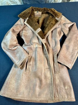 Women s Pelleline Lammfell Leather Shearling Coat Sz M Italian Inspired Caramelo