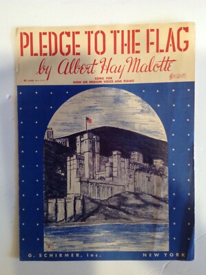 SHEET MUSIC PLEDGE TO THE FLAG PIANO AND VOICE