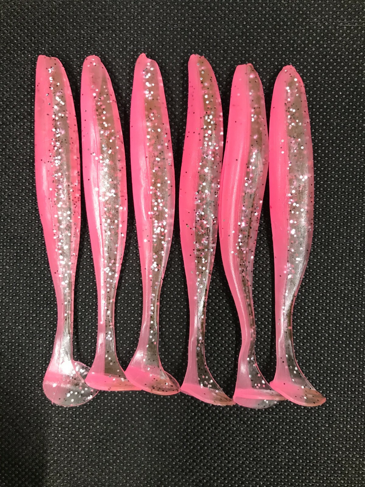 12 pcs pink with clear 3 3/4inch paddle tail bait fishing lure