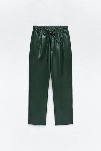 Zara FAUX Green LEATHER THE WEEKEND 