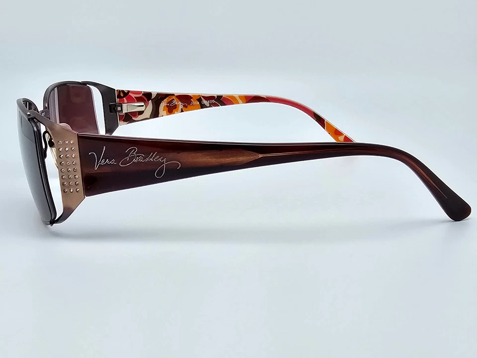 Vera Bradley Julia Carnaby 030 Bronze Rhinestone Frame Brown Lens Sunglasses - Image 4 of 4