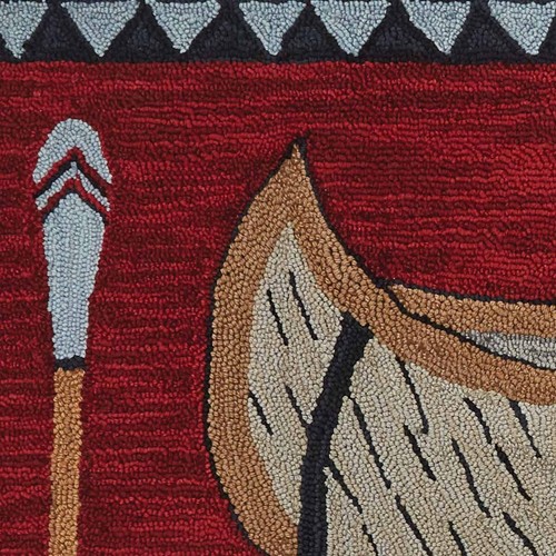 Rustic Wilderness Canoe Handcrafted Hooked Rug Runner 24" x 72" By Park Designs - Picture 4 of 4