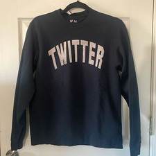 Twitter Hello Literally Everyone Rare Black Crewneck Sweatshirt Size Large
