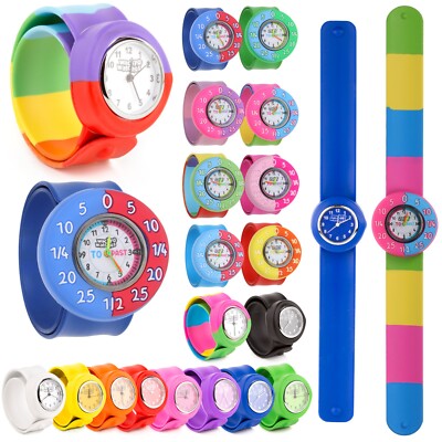Uhr Analog Kinder Unisex Silikon Gummi Slap Handgelenk Pop Jungen Mädchen Kids