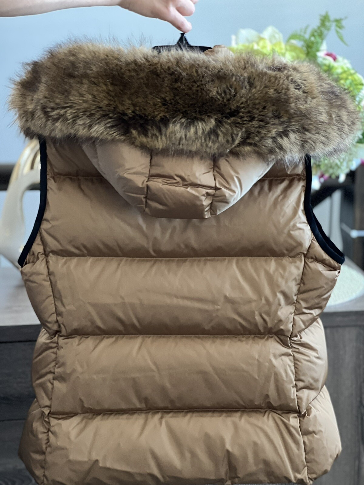 NEW 2023 MONCLER Bairon Down Gilet Vest Brown Slin fit Size 4 , US (8-10) image 8