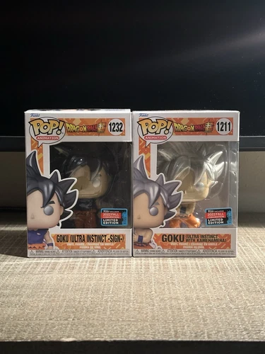 Funko Pop Dragon Ball Goku Ultra Instinct Sign 1232 & Kamehameha 1211 Protectors