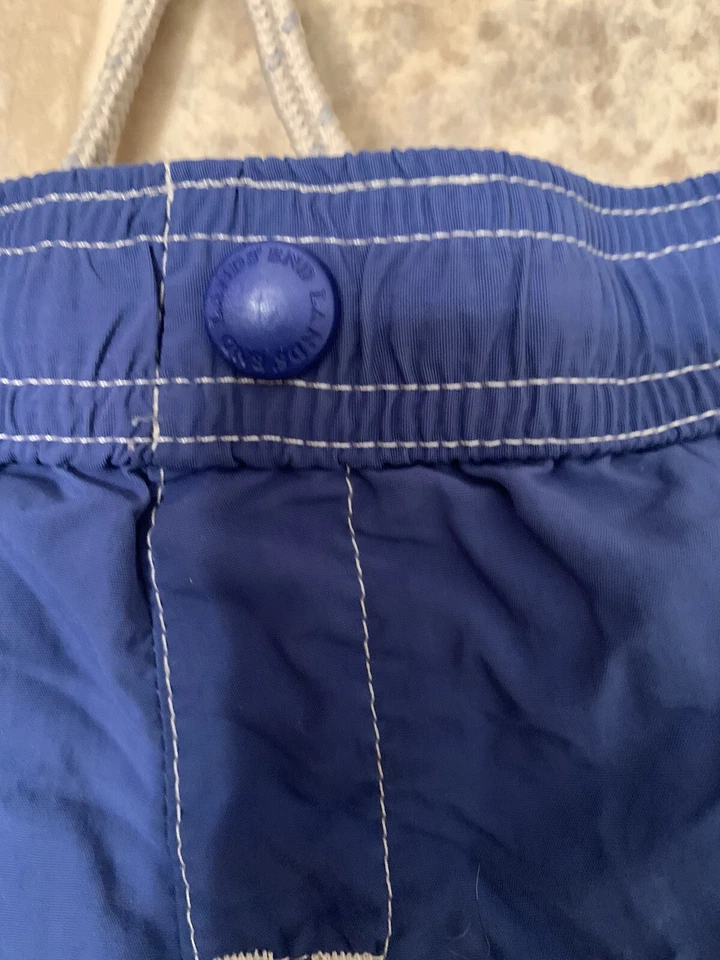 Shorts de natação Lands' End infantil masculino com forro curto anexado tamanho 2T azul - Imagem 3 de 4