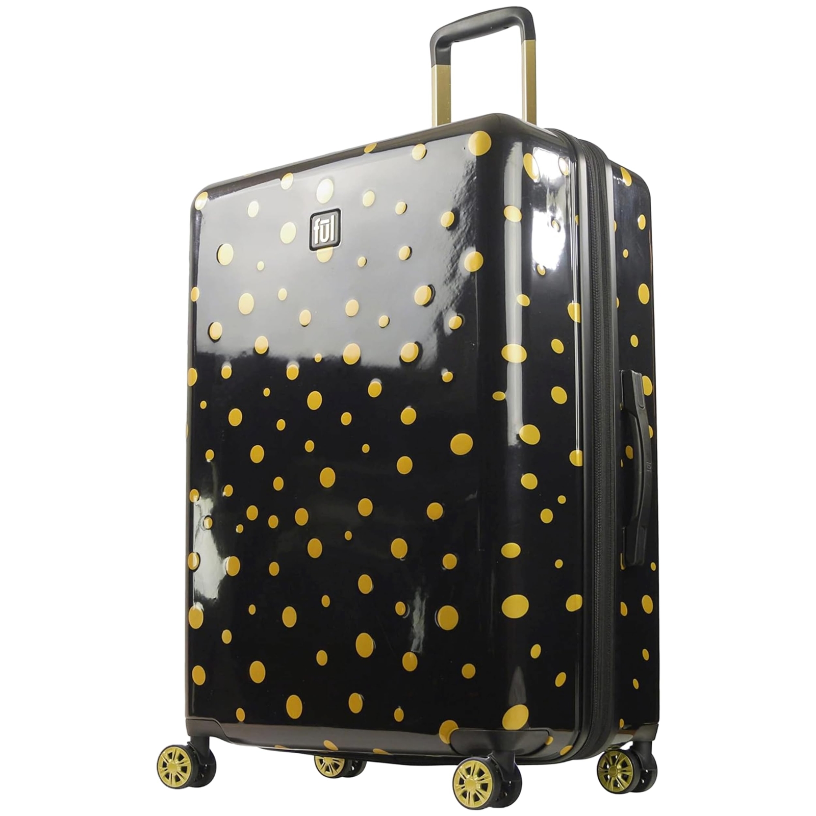 31 Inch Impulse Rolling Luggage, Gold Dots Hardshell Suitcase with Spinner Wh...