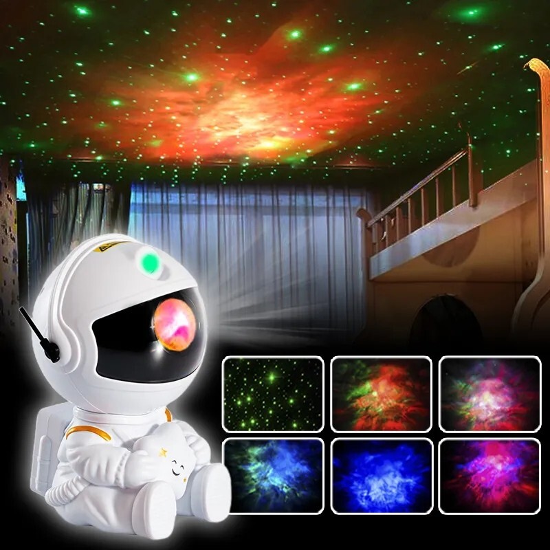 Projecteur astronaute 360° avec ciel étoilé LED pour une veilleuse enfant apaisante