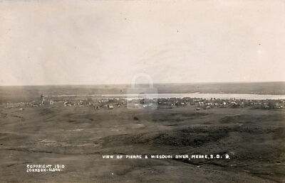 Pierre & Missouri River, Pierre, SD South Dakota 1910 RPPC Photo