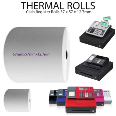 MY SHOP FITTINGS LTD. 50 X Till Machine & PDQs Thermal Till Rolls 57 x 57mm x12.7mm BOX OF 50