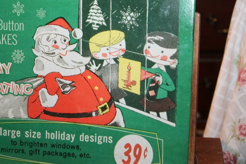 1950's Look Reproduction Metal Sign AERO SNOW Christmas Stencils Santa Claus - Image 4 of 4
