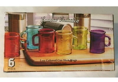Circleware Shot Mugs 5 oz.  Assorted Colors 6-Piece Set in Box