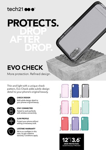 Tech21 Evo Check Case for Apple iPhone X (Smokey/Black, Ultra-Thin) - Picture 9 of 9