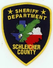 TEXAS TX SCHLEICHER COUNTY SHERIFF NICE SHOULDER PATCH POLICE