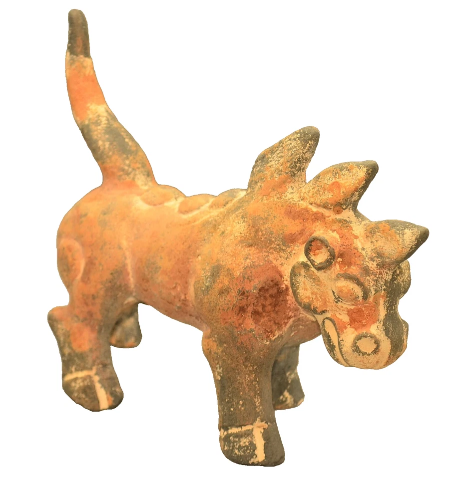 Antique Original Chinese Ancient Mythical Tomb Guardian Lion Statue Sculpture - Image 2 of 4