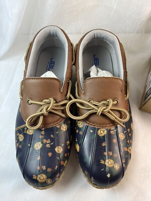 NIB JBU Jambu GWEN Garden Ready Duck Shoes, NAVY PRINT (Womens Size US 