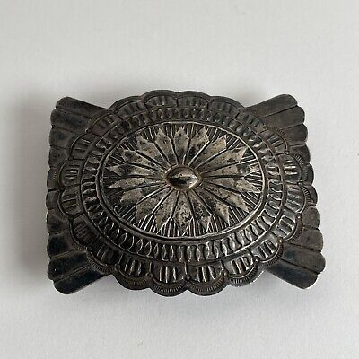 Wilbert Secatero Sterling Silver Concho Belt Buckle Navajo Wilbert Secatero Sterling Silver Concho Belt Buckle Navajo