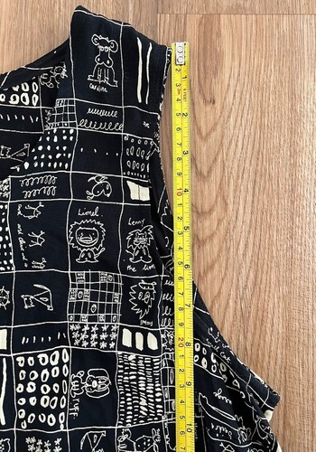 Vintage Carole Little Tank Rayon Black Animal Print Dog Cat Lion Cow Dress Sz 14 - 第 10/16 張圖片