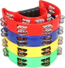 Paquete de 4 panderetas de metal de media luna de 9 pulgadas para adultos.neuvo.