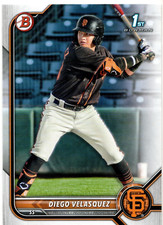 Diego Velasquez San Francisco Giants 2022 Bowman Prospects 1st Bowman Card