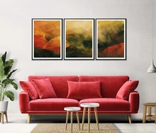 Colorful Leave Abstract Set of 3 Poster Wall Art Prints Unframed QUALITY