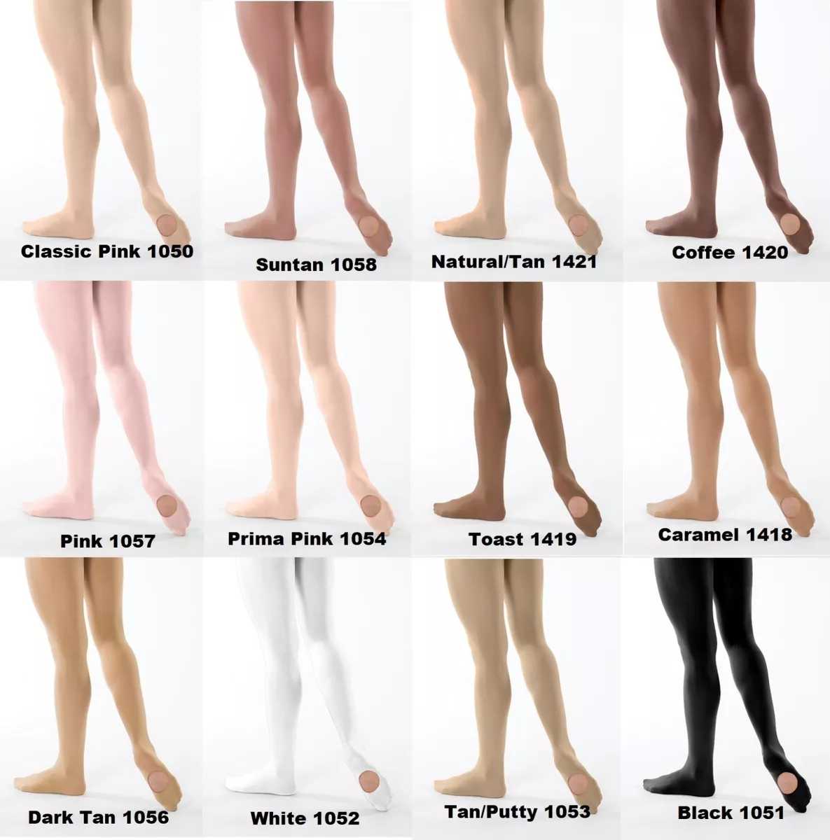 Child Dance Tights CONVERTIBLE Revolution Spandex Color-Flow Tan