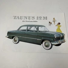 Ford Taunus 12 M Color Prospectus Brochure Ca. 1953 Foldout German Fk Ford