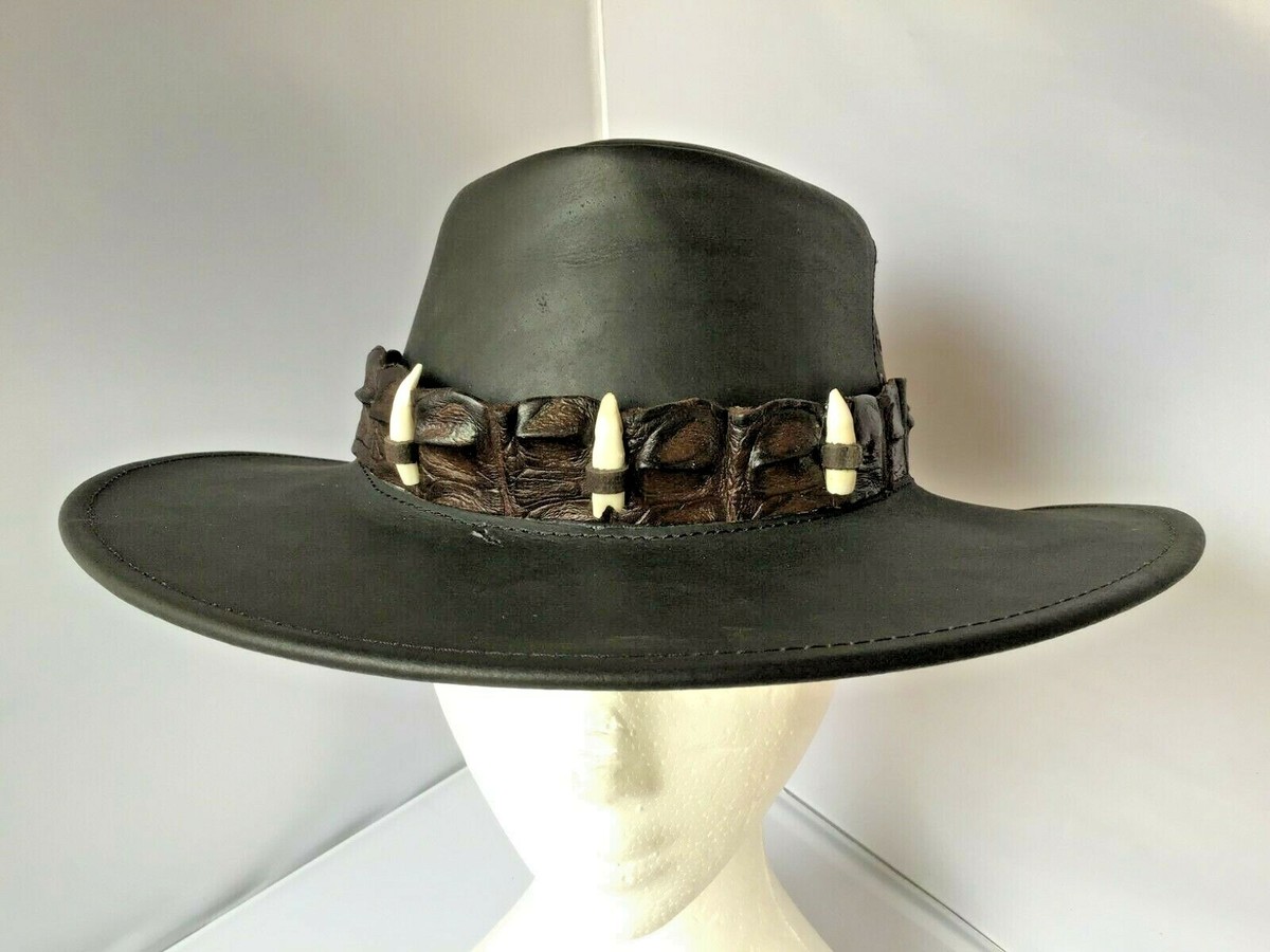 Genuine Crocodile Leather hatband 3 Teeth Australian made Dundee