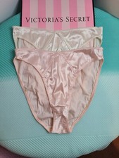 VTG Victoria's Secret 2pk Second Skin Satin Hi-cut Bikini Panties Size M