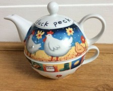 Royal Worcester Tea for One Set - CLUCK - White *SALE*