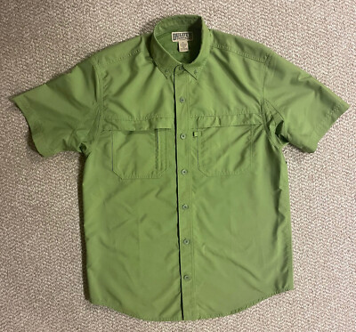 Duluth Trading Company Cool Plus Vented Green SS Shirt Men s Medium M Comfy EUC