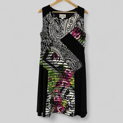 Joseph Ribkoff Dress Womens Size 14 Floral Mixed Print Sleeveless
