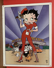 Betty Boop's "Drive In" Metal Sign By Desperate Enterprises Made In USA