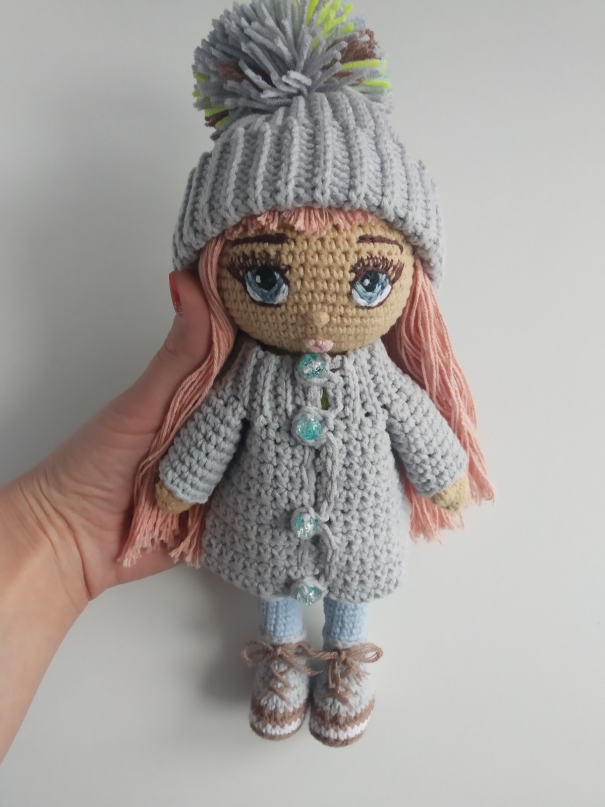 CROCHET DOLL WITH HAT AND COAT. HANDMADE DOLL. AMIGURUMI DOLL. AMIGURUMI  TOY. | eBay