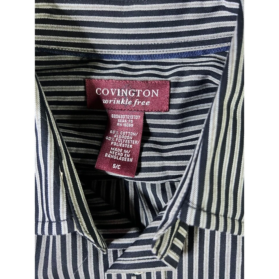 Camisa de vestir Covington a rayas sin arrugas manga larga abotonada S/C Foto 2 de 4