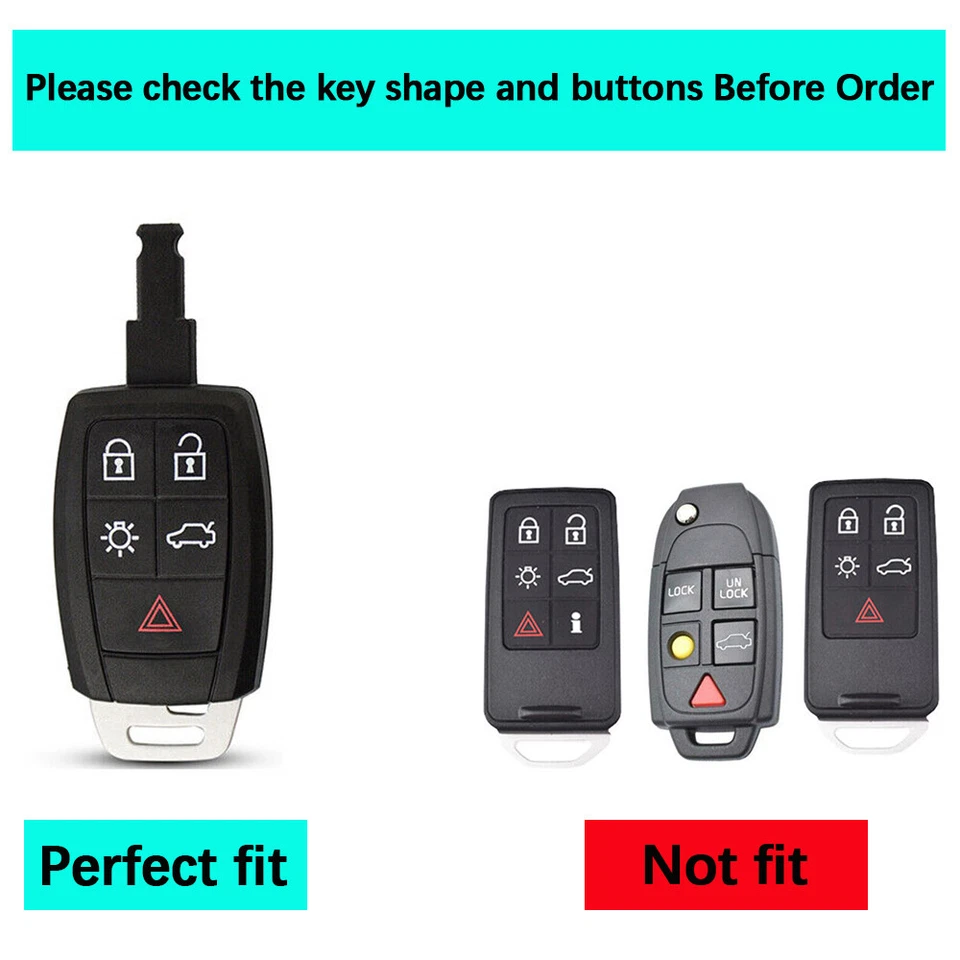 5 Button Silicone Key Fob Protective Cover For Volvo C30 C70 S40 V50 2008 2009 Foto 2 de 4