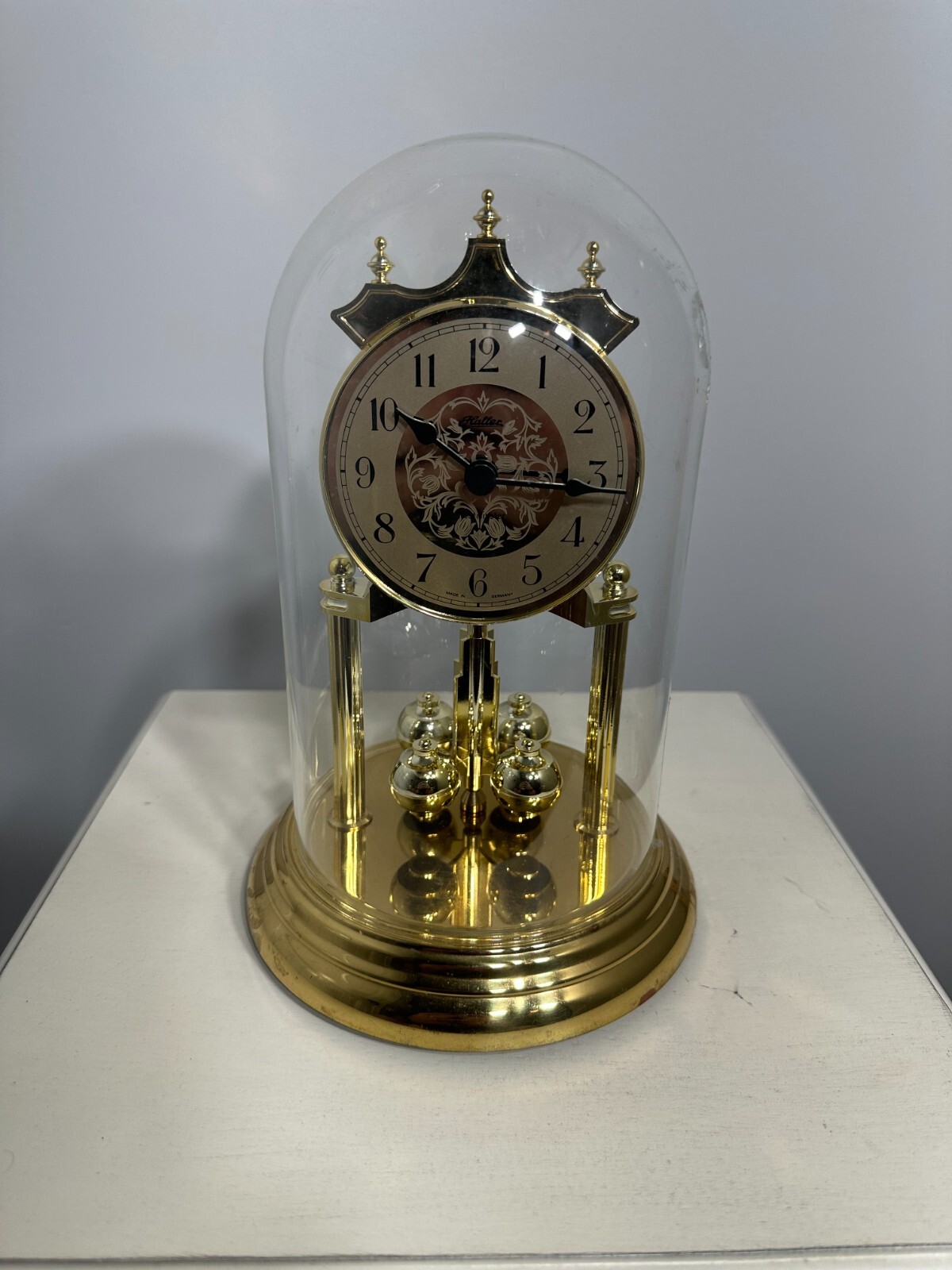 S. Haller Clock with Glass Globe Made in Simonwald, Germany FOR REPAIR