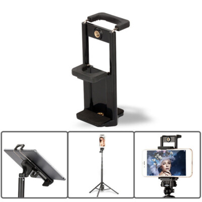 Universal Tablet Phone 2 in1 1/4''Tripod Mount Clamp Holder Bracket Selfie D`L Cw