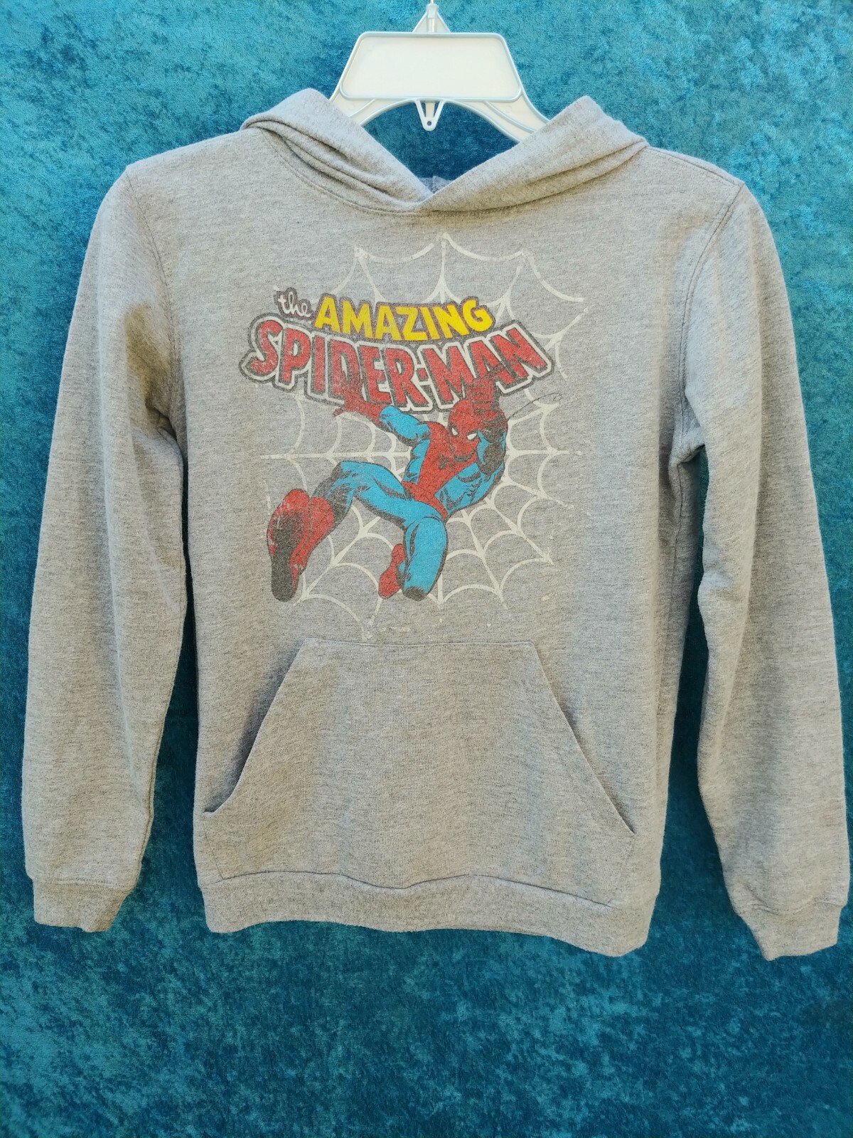 Menu0026#039;s The Amazing Spider-Man Grey Jacket Hoodie W/ Pocket, Size S  (Boys 8-11) | eBay