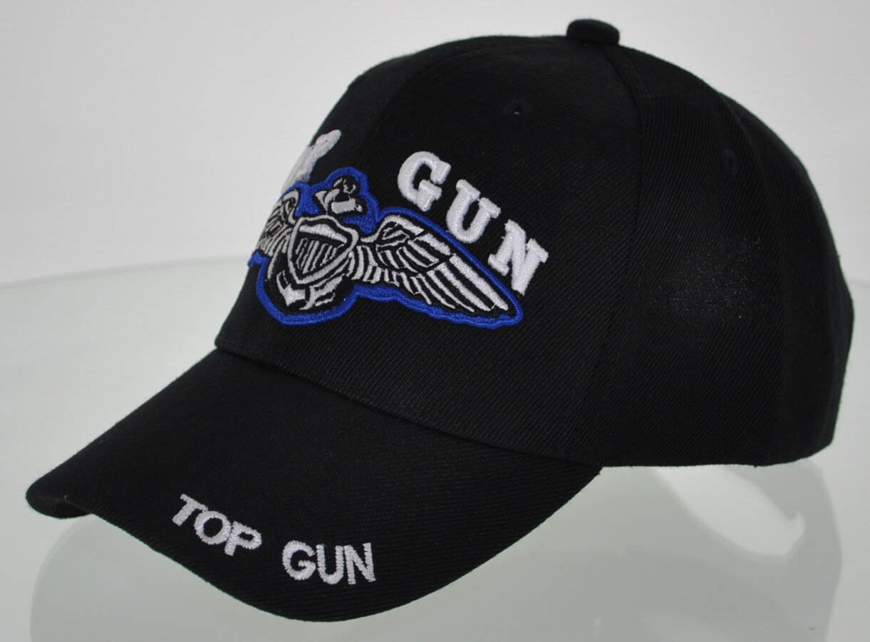 NEW! US NAVY TOP GUN BALL CAP HAT BLACK eBay
