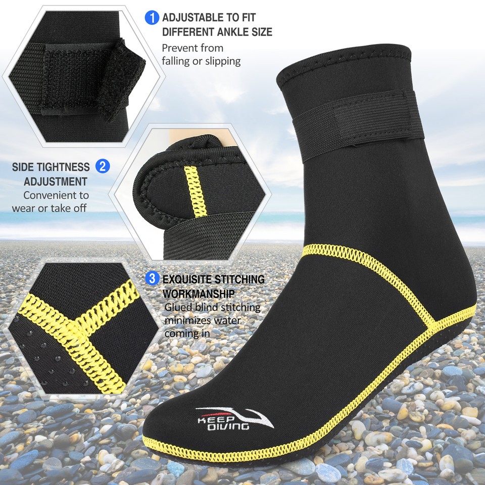 Diving Socks 3mm Neoprene Beach Socks Thermal Wetsuit Boots Slip A3V8