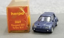 HERPA HO 1:87 PEUGEOT 205 TURBO 16V 3069 W/BOX MADE IN GERMANY