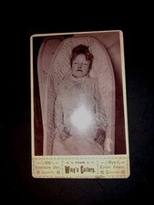 Postmortem Victorian woman, Wing's Gallery, Cabinet Card, ,1898, Albumen