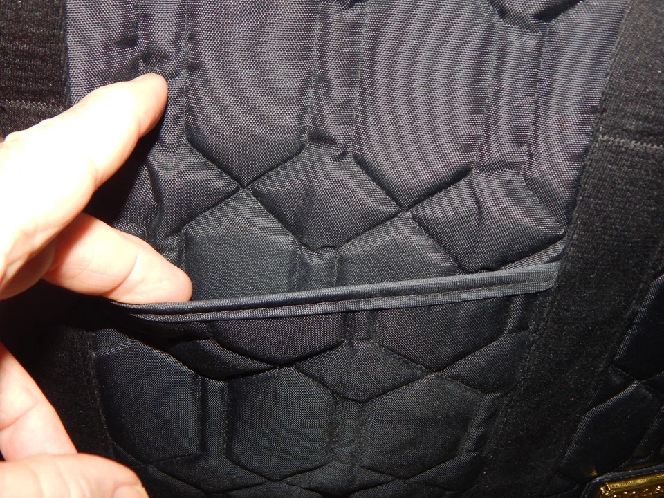 Cinda B quilted black weekend bag w/ crossbody strap & handles duffle - Image 3 of 4