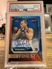 2024 TOPPS Finest UFC Kayla Harrison Rookie Card Blue Checkerboard #'d/75 PSA 10