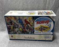 Audubon Backyard Birds 1000 Piece Jigsaw Puzzle W/Roll-up Matt Linen Texture New