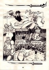 1986 Aircel Comics SAMURAI #8 page 30 Barry Blair NIGHTWYND Comic Art FIGHT KICK